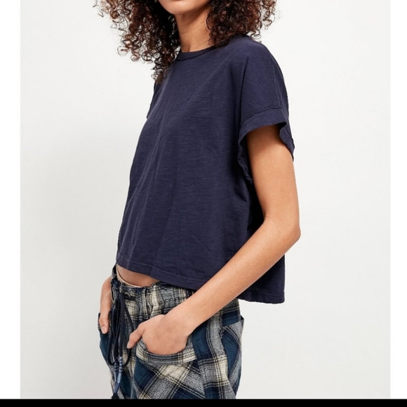 Free People You Rock Tee Shirt Short Sleeve Navy Sizes Small Medium & Large NWT - Picture 7 of 11
